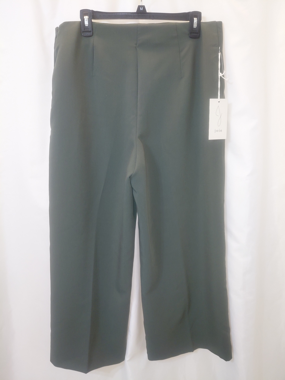 NWT Sz 12 Joie Olive Green High Waist Side Zip Wide Leg Pants